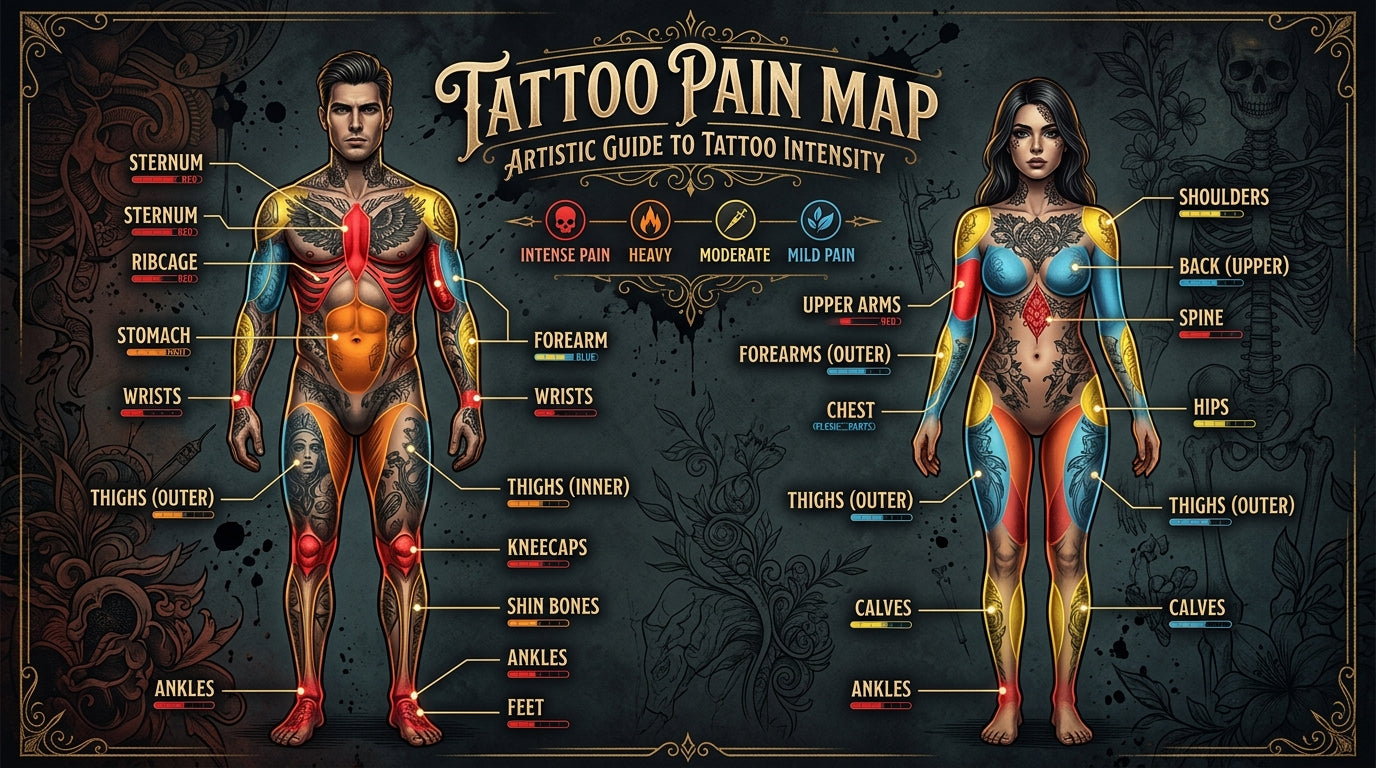 Tattoo Pain Chart 2026: Every Body Part Ranked (With Pain Management Tips) — Tattoo Numbing Cream Co.