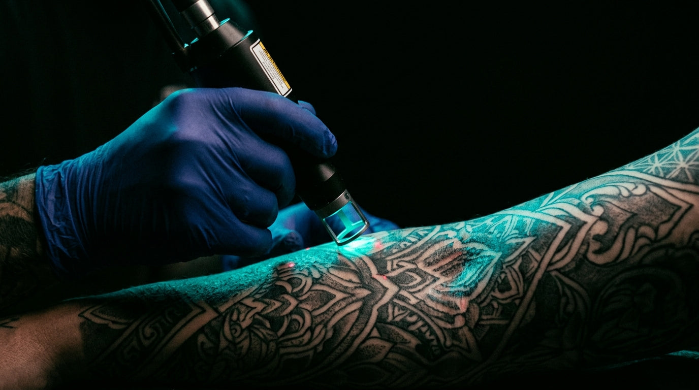 Numbing cream for laser tattoo removal — professional studio