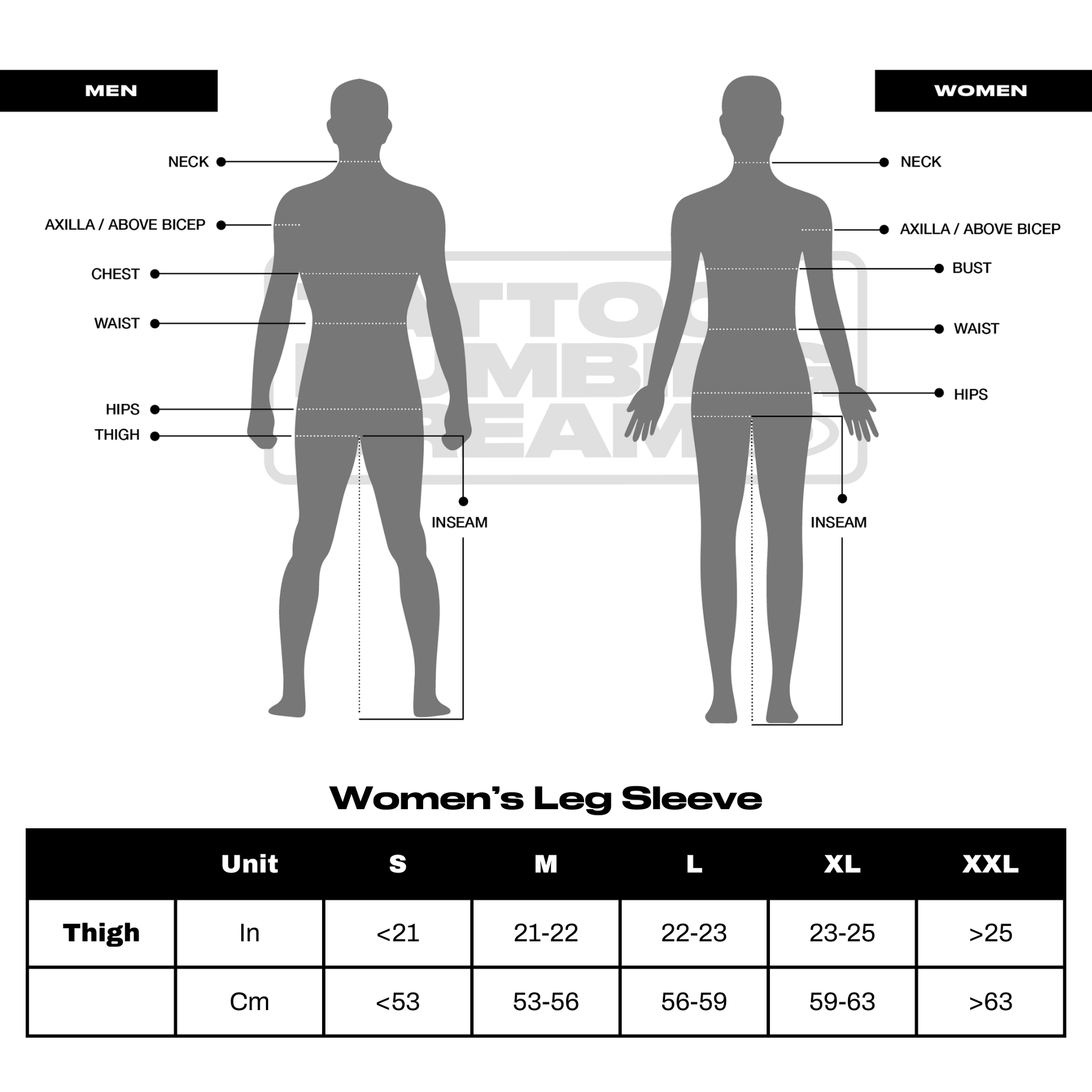 Women's Leg Sleeve & XL Cream Bundle - Tattoo Numbing Cream Co.
