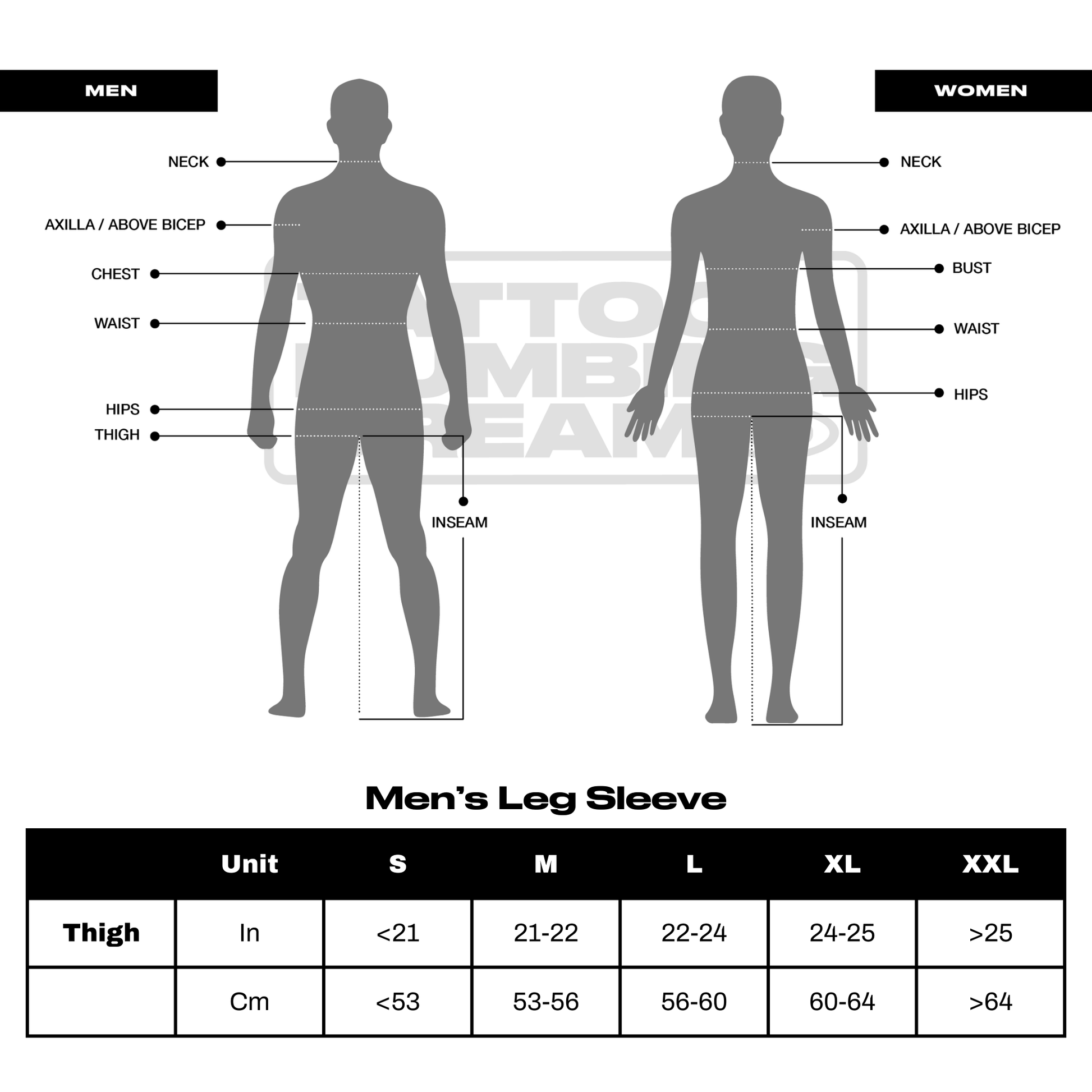 Men's Leg Sleeve & XL Cream Bundle - Tattoo Numbing Cream Co.