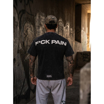 F*CK PAIN Merch Bundle — lifestyle back graffiti wall