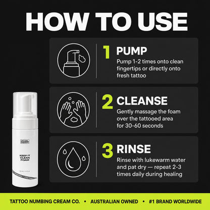 Keep It Clean Foam - Tattoo Numbing Cream Co.