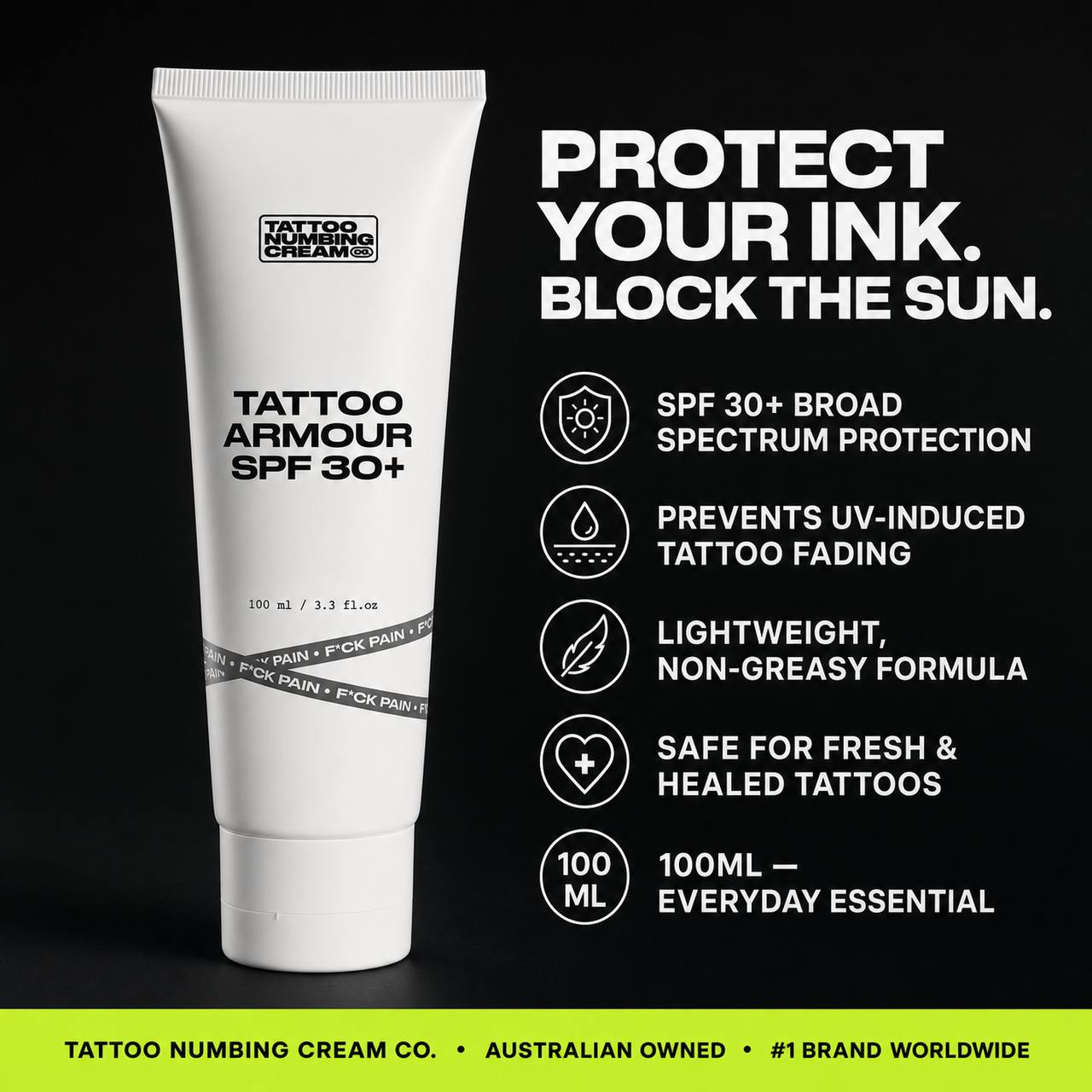 Tattoo Armour 30+ SPF - Tattoo Numbing Cream Co.