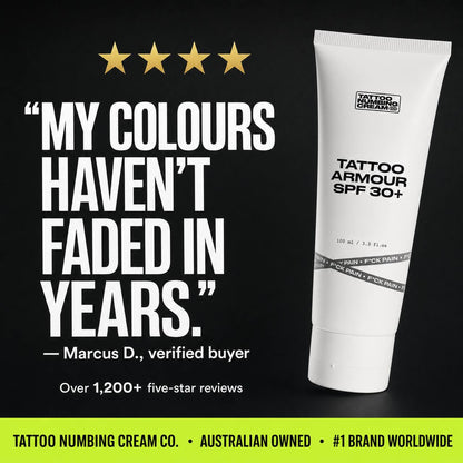 Tattoo Armour 30+ SPF - Tattoo Numbing Cream Co.