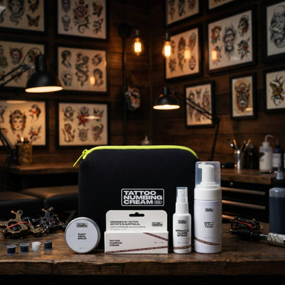 Ultimate Tattoo Bundle — studio lifestyle shot on tattoo artist workbench